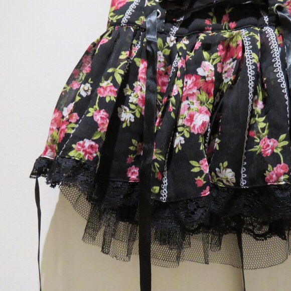 HELL BUNNY Mini Rock Edwina Floral Corset Lace Skirt Goth Whimsigoth Vintage Y2K - Picture 11 of 16